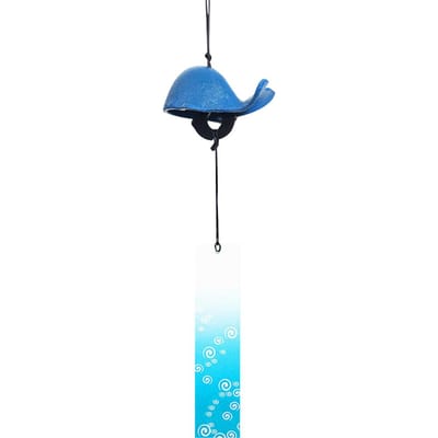 Walvisvormige Windgongen Japanse Stijl Retro Dierlijke Windbel Gietijzer Creatief voor Tuin Portiek Tuin Decoratie gray