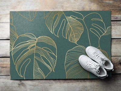 Coloray Deurmat voor binnen - Groente Binnen Deurmat - Monstera Bladeren Deur Etree - Design Deurmat - Antislip Onderkant Deurmat - 60x40 cm