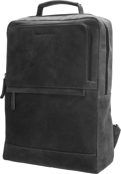 Hide & Stitches Idaho Rugzak Laptoptas 15,6 inch Premium Leder Business - Leren Dames Tas - Zwart