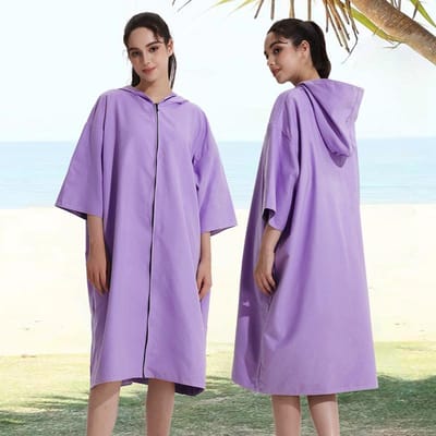 Microvezel Sneldrogende Strandhanddoek met Capuchon Zwemmen Omkleden Surfen Duiken Poncho Handdoek Zacht Huis Badjas Buiten Watersporten 110X80cm