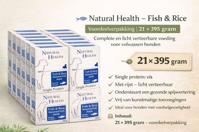 Natural Health Dog Steamed Fish & Rice - 21x 395 gram