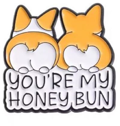 Pin Broche - enamel pin - kledingspeld - Honey bun corgi