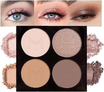 Famanu – Oogschaduw palet, 4 kleuren, glanzende tinten voor smokey eye make-up