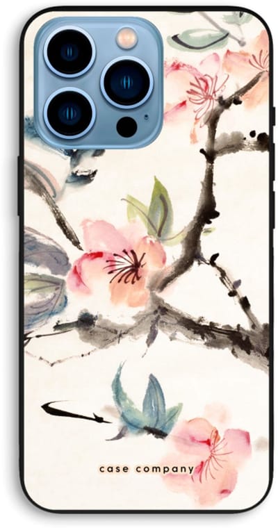 Case Company® - Hoesje geschikt voor iPhone 13 Pro Max hoesje - Japanse bloemen - Biologisch Afbreekbaar Telefoonhoesje - Bescherming alle Kanten en Schermrand
