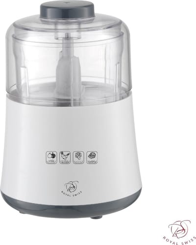Royal Swiss® Elektrische Hakmolen 0,5L - Mini Chopper - Uienhakker - Keukenhakker - 500W - Voor Groenten, Knoflook, Noten & Vlees