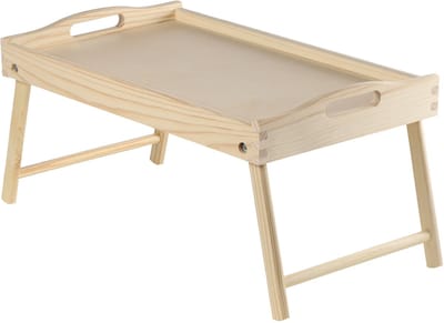 KADAX Bedtafel, ontbijtdienblad van grenenhout, 19 x 30 x 50 cm, serveerdienblad, inklapbaar beddienblad, eetdienblad voor ontbijt op bed, bijzettafel (natuurlijk)