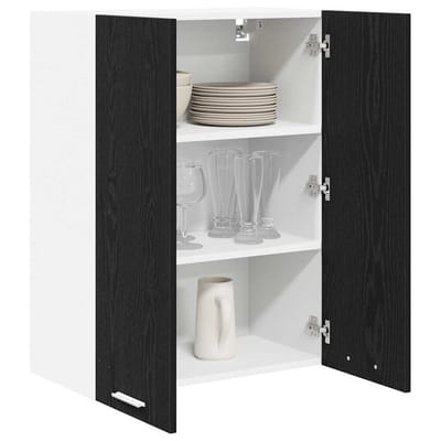 vidaXL - Hangkast - Zwart - Eiken - 60 - x - 31 - x - 80 - cm - Bewerkt - hout