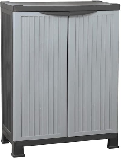 White-Label® Tuinkast - Tuinkist - Tuinkasten voor Buiten - Tuinberging - Kunststof - Grijs