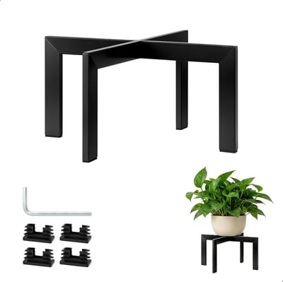 Plantenstandaard Voor Binnen, Metaal, Zwart, 19 Cm, Stabiel, Voor Bloempotten, Woonkamer, Balkon, Tuin, Eenvoudige Montage