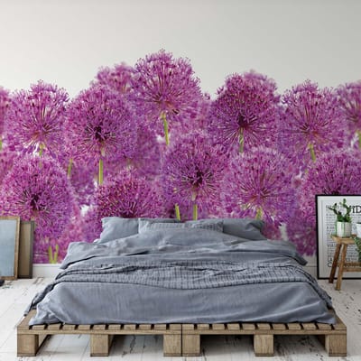 Fotobehang - Vlies Behang - Knoflookbloemen - 416 x 290 cm