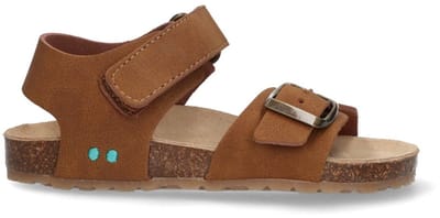 BunniesJR 225416-713 Jongens Platte Sandalen - Cognac - Imitatieleer - Klittenband