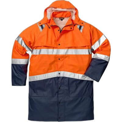 Fristads Hi Vis Regenjack Klasse 3 4634 Rs - Hi-Vis oranje/marineblauw - 2XS