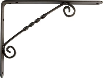 AMIG Plankdrager/steun/beugel Decoratief - metaal - zwart - H250 x B200 mm - Tot 60 kg - boekenplank steunen