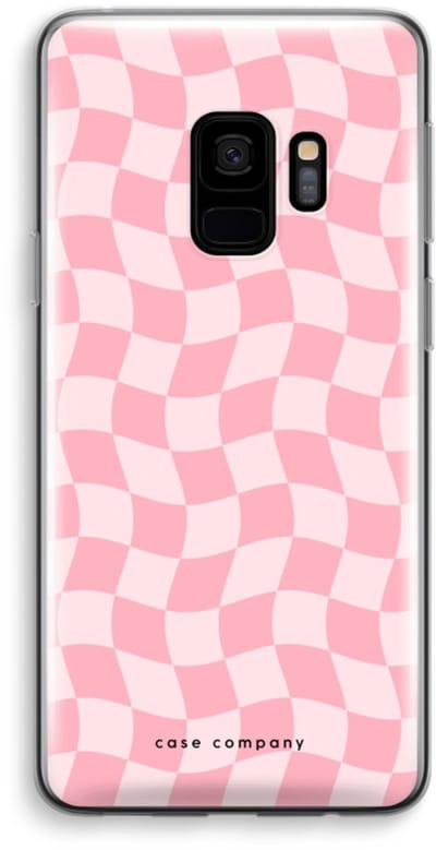 Case Company® - Hoesje geschikt voor Samsung Galaxy S9 hoesje - Grid Roos - Soft Cover Telefoonhoesje - Bescherming aan alle Kanten en Schermrand