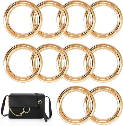 Set van 10 Robuuste 45 mm Ronde Carabiners van Zinklegering voor Sleutelhangers, Tassen en DIY-projecten