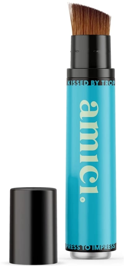 Amici Hervulbare Zonnebrandkwast Tropical Teal - Amici Hervulbare Zonnebrandkwast – Tropical Teal – Zonnebrandcrème Applicator / Kwast voor Baby & Kind – AMICI Cosmetics