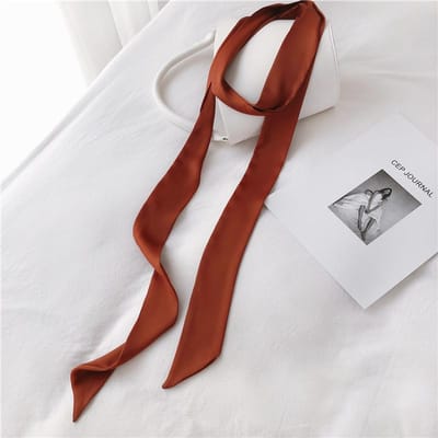 Effen Kleur Smalle Strook Dunne Sjaal Dames Sjaal Taille Riem Hoofdband Stropdas Tas Lint Lint gray