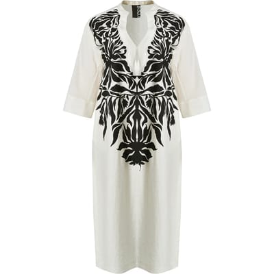 Bloemige linnenmix jurk dames Mat Fashion