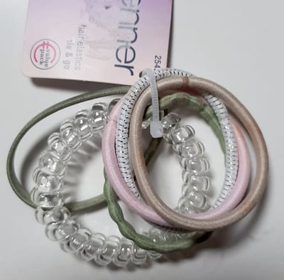 Zenner tie & go haarelastiekjes - 6x elastiekjes - pastel en spiraal - roze lila mint beige wit - haarelastiek