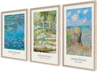Poster Set - Wanddecoratie Prints - Home Decoreren - Set van Drie - 50x70 cm - Claude Monet