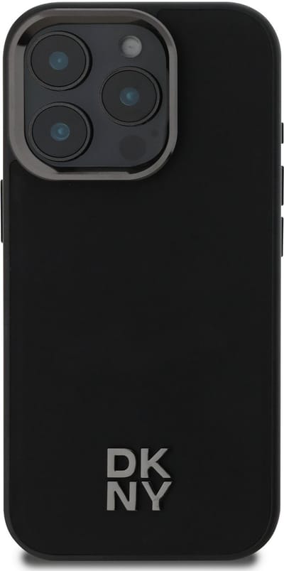 DKNY - Backcover iPhone 16 Pro - Stack Logo - Magsafe - Zwart