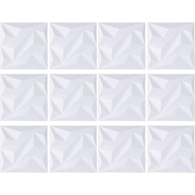 12 stuks Decoratieve 3D Wandpaneel Mat Wit 300x300MM PVC Getextureerde Wandpanelen voor Slaapkamer Live white