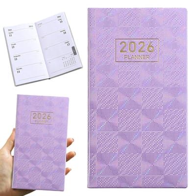 Agenda 2026 - A6 Formaat - 128 Pagina’s - 12 Maanden Kalender - Life Planner 2026 - Jaaragenda voor werk & privé - Planner - Journal - Organizer - Planner voor Werk Studie Thuis - Paars