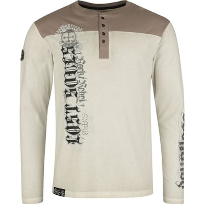 Rock Rebel by EMP - Rock Shirt met lange mouwen - Skulls & Details - M - voor Mannen - grijs