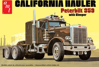 AMT Modelbouwpakket Militaire voertuigen - 1327 Peterbilt 359 Truck - California Hauler with Sleeper Plastic - 1:25 - Modelbouw
