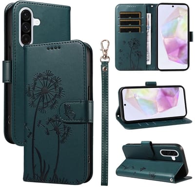 Coverup Hoesje - Geschikt voor Samsung Galaxy A56 Hoesje - Coverup Paardenbloem Book Case - Groen
