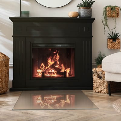Coloray Vloerplaat Houtkachel - Plaat voor Onder Houtkachel - 80 cm x 60 cm - Open Haard Accessoires - Bruin Vloerplaat Kachel - Onderplaat - Plaat onder Houtkachel - Kachel Onderplaat - Onderplaat Voor Houtkachel