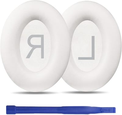 Vervangende oorkussens voor Bose QuietComfort45 en QC SE hoofdtelefoon, geluidsisolerend en comfortabel eiwitleer met hoge dichtheid (wit)