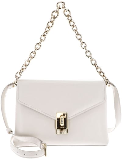 FURLA Leren Schoudertas Meridiana Crossbody Bag With Double Strap Panna Crème