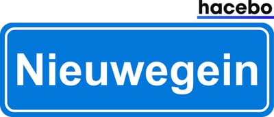 Hacebo - Plaatsnaam Sticker - 29x10 CM - Nieuwegein sticker - Verkeersborden sticker - grappige cadeaus - Nieuwegein