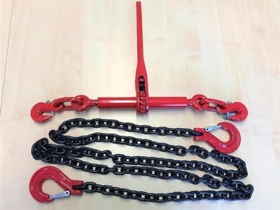 Sjorketting 2-delig - Spanband ketting - Voertuig vastzetten - Kwaliteitsklasse 8 - 35 meter 10 mm - Zwart