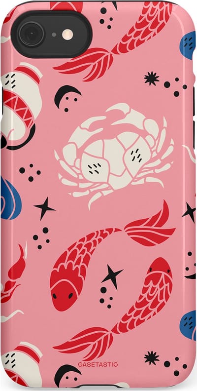 Casetastic hoesje geschikt voor Apple iPhone SE / Apple iPhone 7 / Apple iPhone 8 - Dubbellaagse bescherming - Zodiac in kleur - Fashion Case - Lichtroze Koraal Perzik
