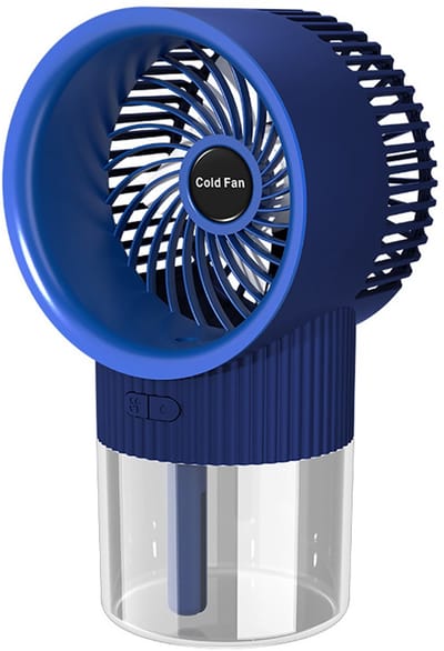 Draagbare vernevelingsventilator met groot waterreservoir, oplaadbaar en op batterijen