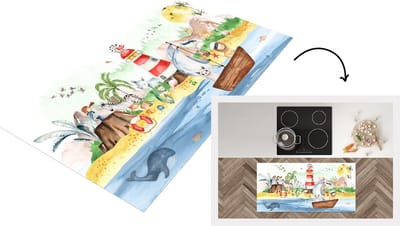 Keukenloper - Loper keuken - Kinderen - Strand - Dieren - 120x60 cm - Keukenloper vinyl