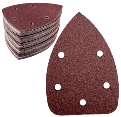 Sandpapier driehoekig 140 x 100mm - 80 grit - 5 gaten - voorkomt verstoppen - SnelShoppen