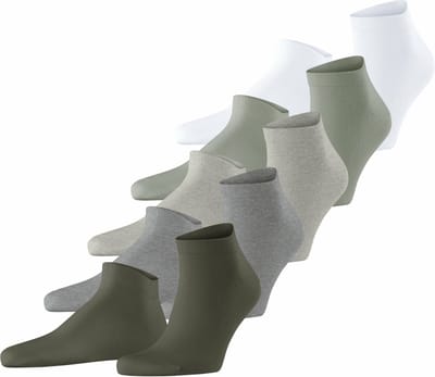 Esprit Solid-Mix 5-Pack kort eenkleurig katoen multipack sneakersokken enkelsokken heren veelkleurig - maat 40-46