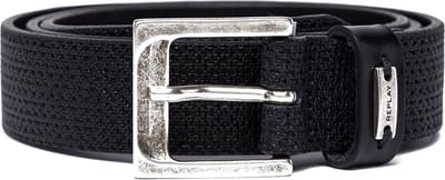 REPLAY Leren Riem Full Leather Belt W95 Black Zwart