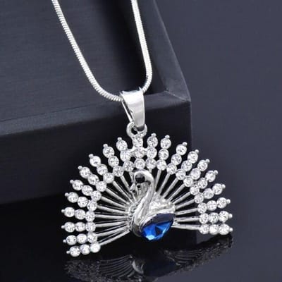 Dierlijke Pauw Hanger Ketting voor Vrouwen Lange Slangenketting Mode Sieraden Nieuw 265 KO1 black