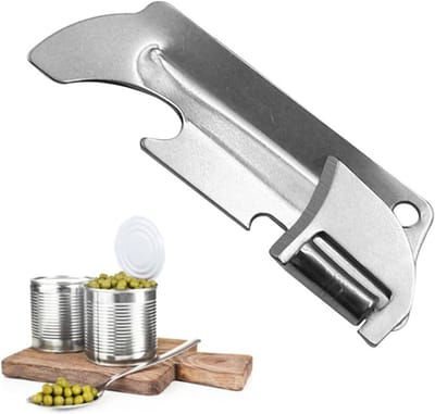 Flessenopener, roestvrijstalen blikopener, dekselopener en mini-blikopener – voor huishouden, keuken, bar, gereedschap(1 stuk)