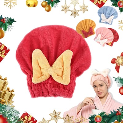 Nieuwe superabsorberende haarhanddoek - Microvezel snel drogende dikke haarhanddoek voor dames - Zachte strik haarhanddoekaccessoire - Rood