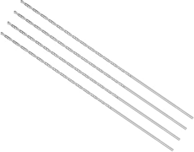 Dailygoods - Extra lange spiraalboorboor boor 2 mm boor diameter 160 mm totale lengte sneldraaistaal spiraalboor bit - (toepassing: voor koper, metaal, hout, aluminium) 4 stuks