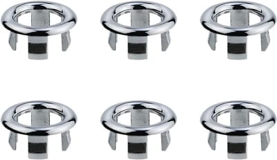 Gootsteen Overloop Ring - Wastafel Cover - Keuken Badkamer - Set van 6 stuks - 3.05 x 3.05 cm - Zilver