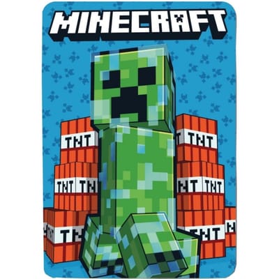 Minecraft Fleece deken 100 x 140 cm - Plaid - Blauw - Kinderen