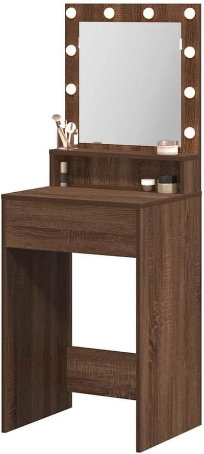 Kaptafel Met Spiegel - Make-up tafel Slaapkamer meubel - Persoonlijke verzorging - USB LED-verlichting