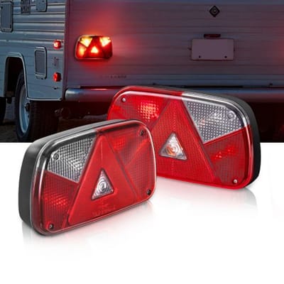 VEVOR Trailerverlichting 2 stuks met modi (remlicht/richtingaanwijzer/achterlicht/kentekenplaatverlichting/achteruitrijlicht/mistlamp), waterdichte trailerverlichtingsset voor vrachtwagens