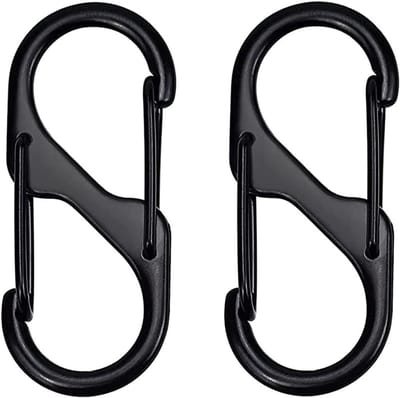 15 Stuks S Carabiner Clips van Zinklegering, Duurzame Dubbele Veerhaak voor Outdoor Activiteiten, Camping en Wandelen